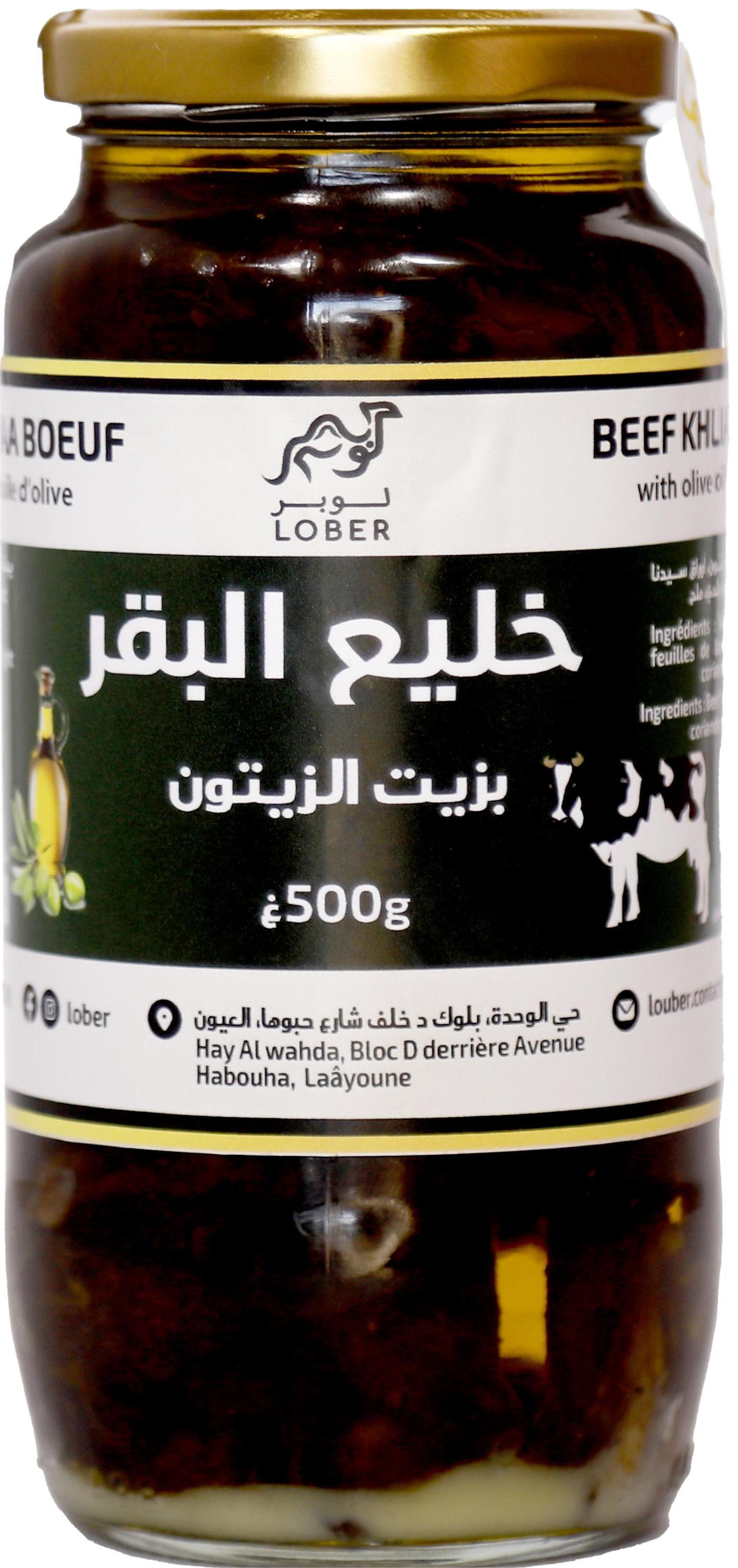 Khlii de bœuf à l'huile d'olive