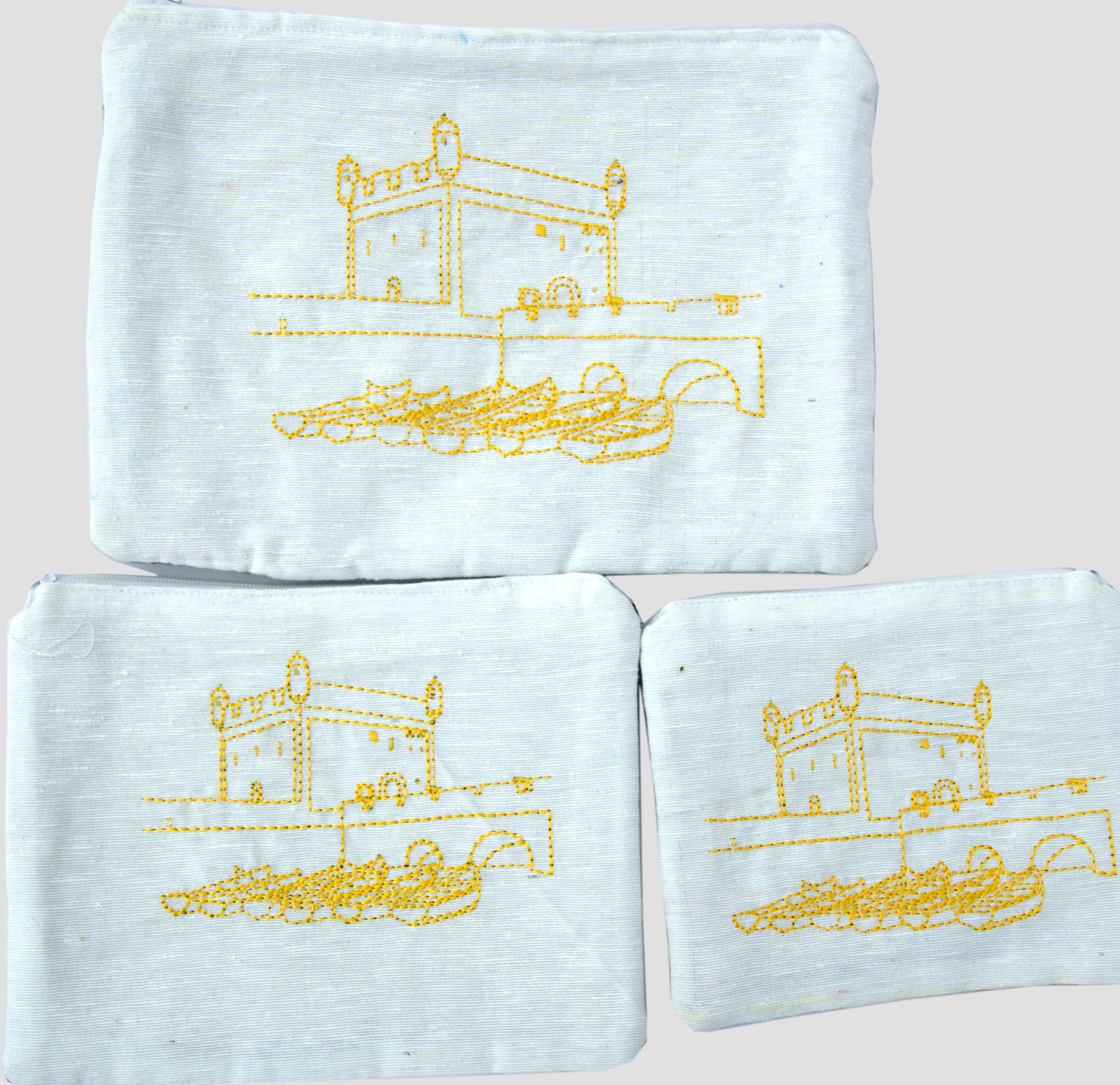 طقم 3 محافظ مطرزة