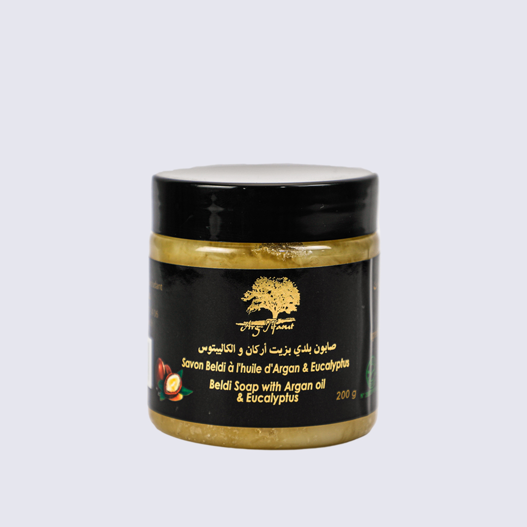 Savon Beldi à l’Huile d’Argan & Eucalyptus – 200g