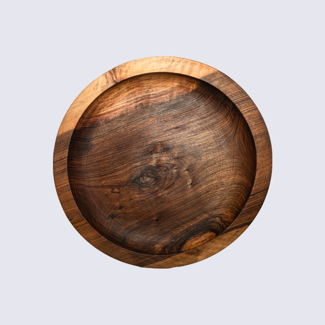 Grand plat à couscous en bois de noyer