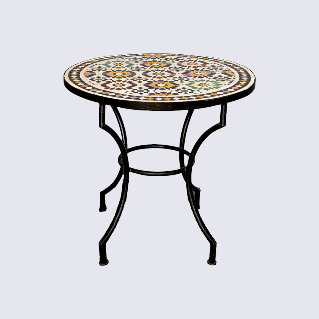 Table ronde en zellige