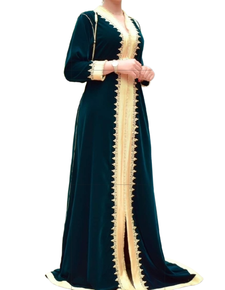 Takshtita en soie couleur vert royal