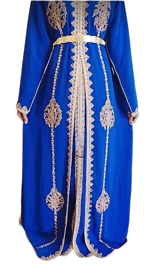 Takshtita en soie couleur bleu foncé