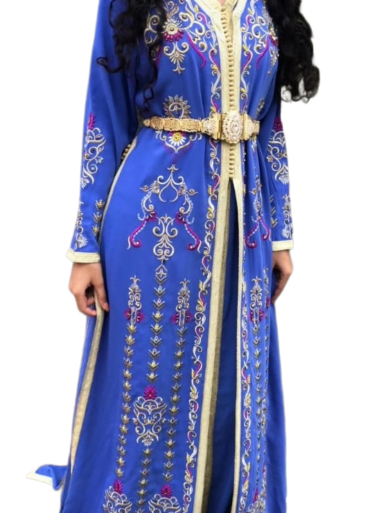 Takshtita en soie couleur bleu clair