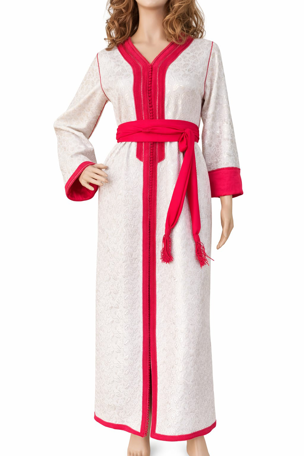 Caftan brocart blanc