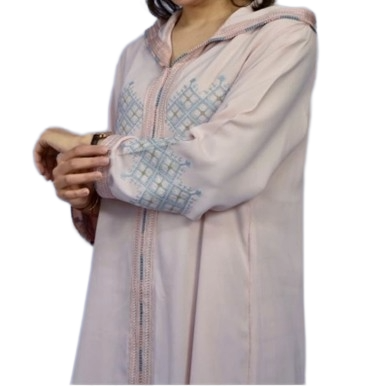 Djellaba Rose et Bleu Ciel
