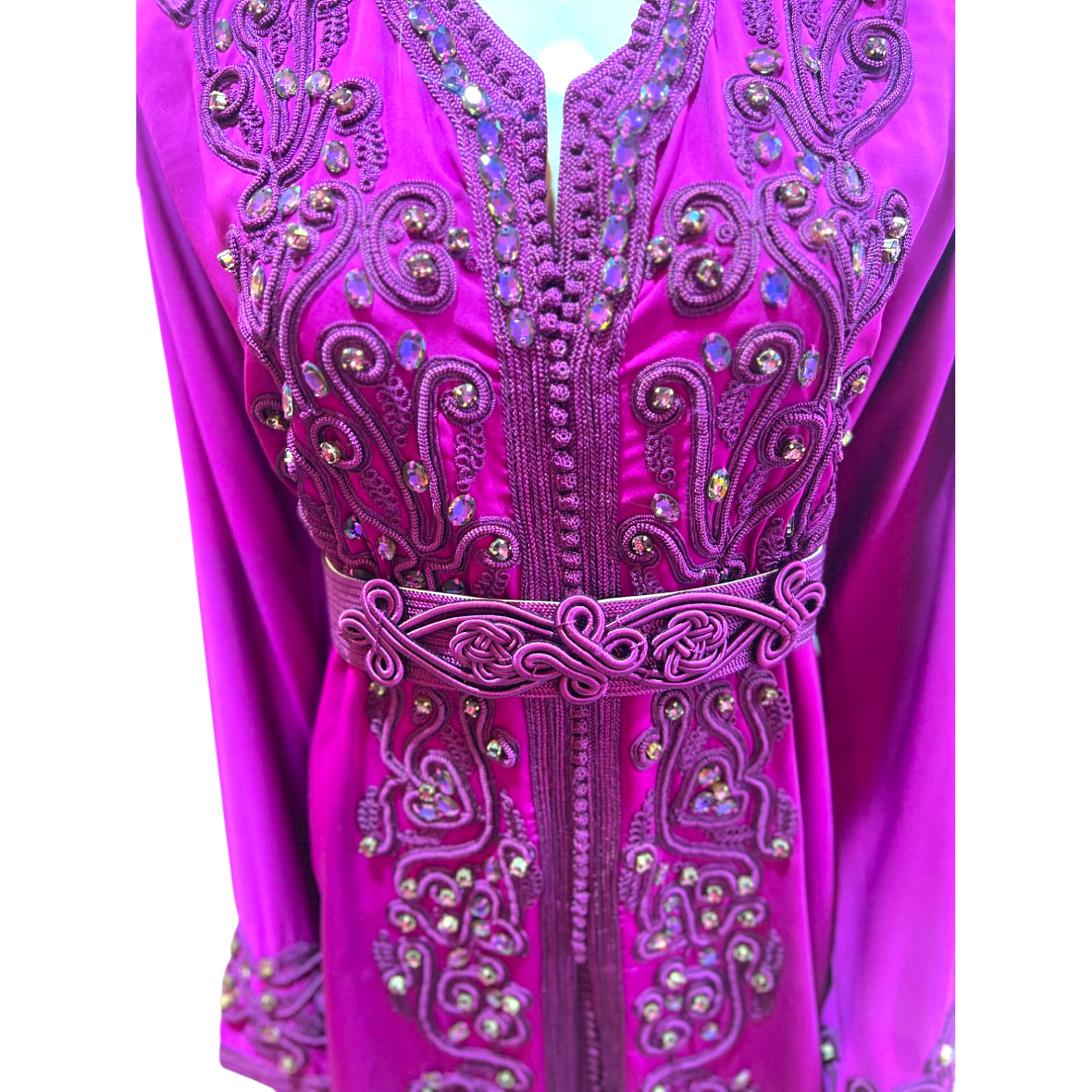 Lebssa traditionnelle en crêpe mauve