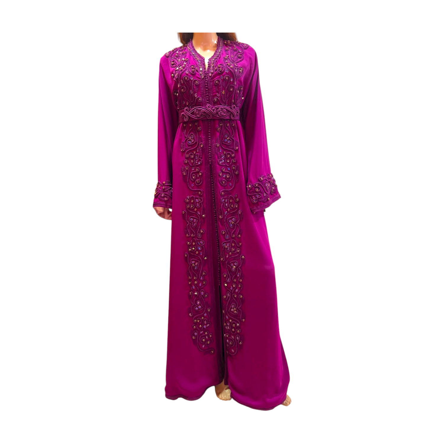 Lebssa traditionnelle en crêpe mauve