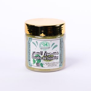 Plantes Aromatiques poudre: poudre de jujubier (مسحوق السدر)(POT VERRE 50g)