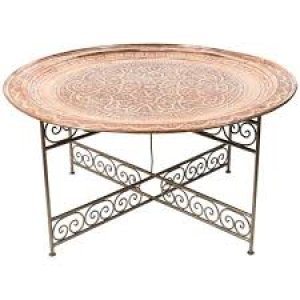 Table luxueuse en cuivre avec un design ornemental élégant