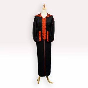 Djellaba Mlifa Soie Noire (1 pièce)