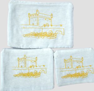 طقم 3 محافظ مطرزة