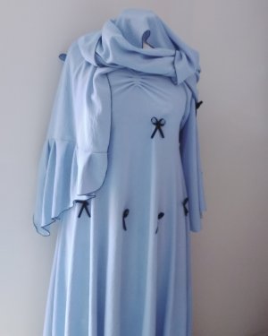 Abaya en crêpe Rosa