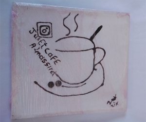 Portrait à base du marc de café