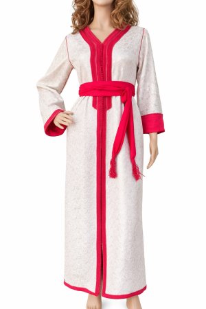 Caftan brocart blanc