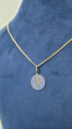 Chaîne Pendentif Fleur Émaillée Argent 925